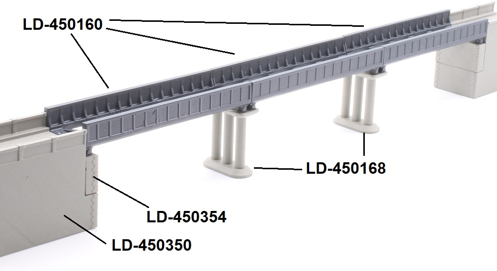 Concrete pillar long single-track, 2 pieces